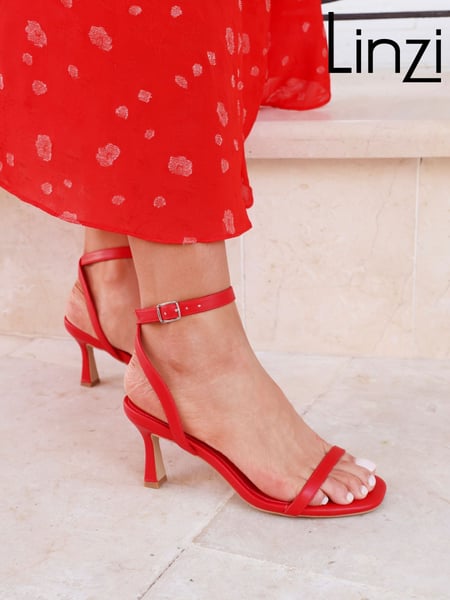 Linzi Red Elevate Low Stiletto Heeled Sandals (AU9855) | € 53