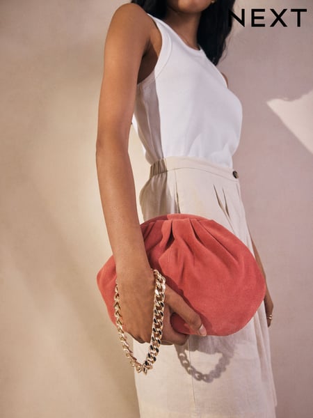 Orange Leather Snap Clutch Bag (AV0480) | € 70