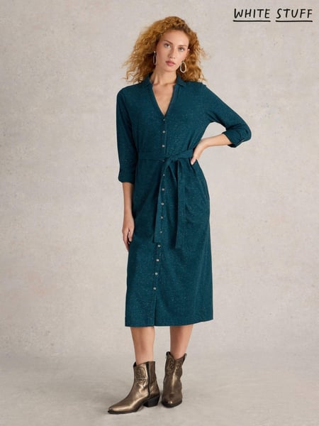 White Stuff Green Annie Sparkle Jersey Dress (AV0924) | € 46