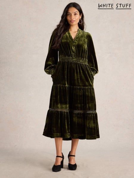 White Stuff Green Harley Velvet Dress (AV0949) | € 90