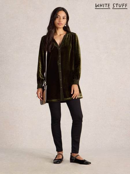 White Stuff Green Olive Velvet Tunic (AV0977) | € 54