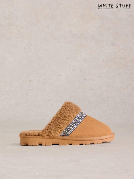 White Stuff Suede Shearling Slipper Mules (AV0978) | 74 €