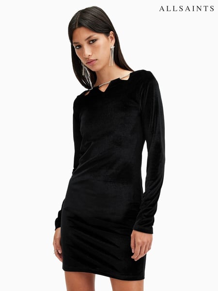 AllSaints Black Regina Velvet Dress (AV1304) | € 124
