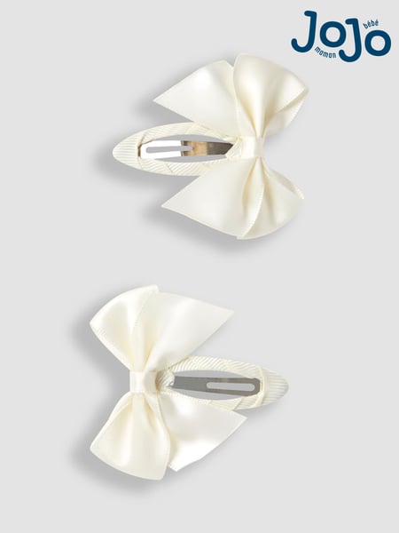 JoJo Maman Bébé Cream Bow Hair Clips 2 Pack (AV1802) | € 10