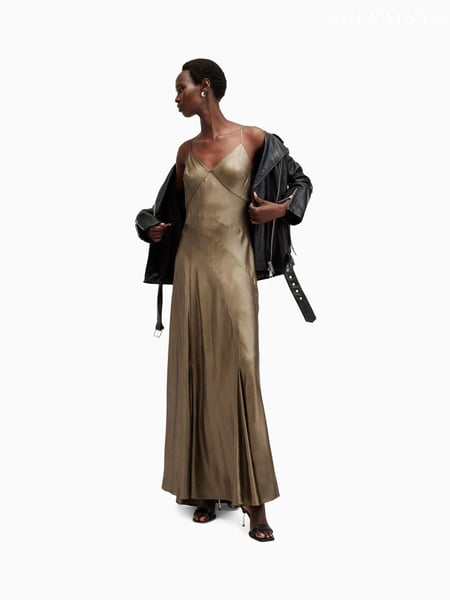 AllSaints Gold Lili Maxi Dress (AV2255) | € 155