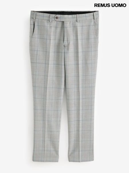 Remus Uomo Grey Tapered Fit Wool Rich Trousers (AV2415) | € 164