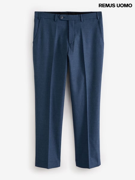 Remus Uomo Blue Tapered Fit Stretch Formal Trousers (AV2423) | € 125
