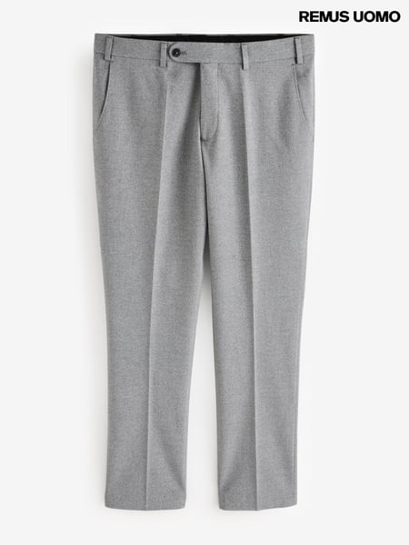 Remus Uomo Grey Tapered Fit Wool Rich Trousers (AV2444) | € 125