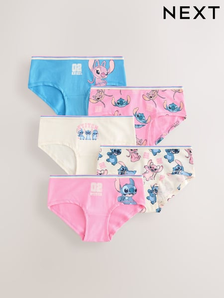 Pink/Blue Lilo and Stitch Hipsters 5 Pack (2-16yrs) (AV2613) | € 16 - € 21