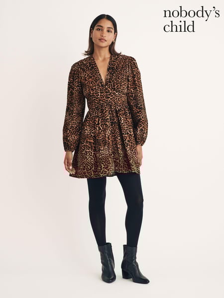 Nobodys Child Brown Leopard Print Starlight Mini Dress (AV2725) | € 49