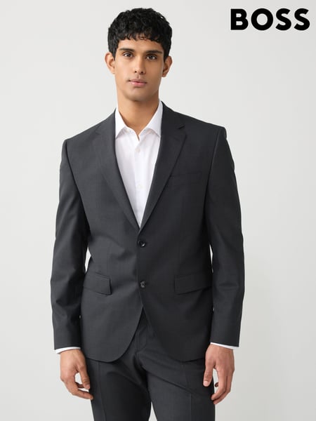 BOSS Grey Regular Fit Cotton Suit Jacket (AV3131) | € 544