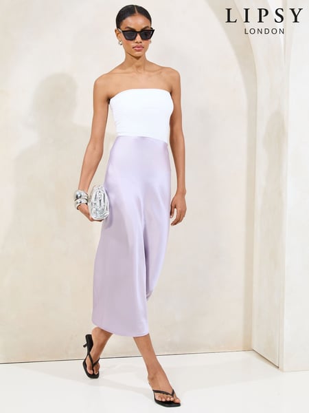 Lipsy Lilac Midi Satin Skirt (AV3431) | € 55