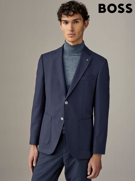 BOSS Blue Micro Pattern Regular Fit Wool Jacket (AV3959) | € 381