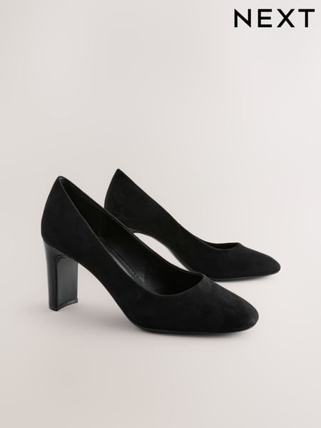 Black Extra Wide Fit Forever Comfort® Round Toe Block Court Shoes (AV4776) | € 49