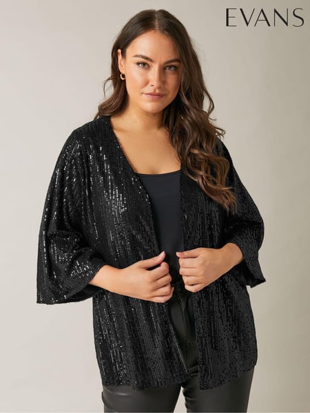 Evans Gold Sequin Kimono (AV5396) | € 41