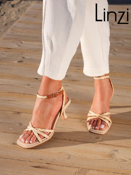 Linzi Natural Faro Raffia Front Strappy Heels (AV5603) | € 55