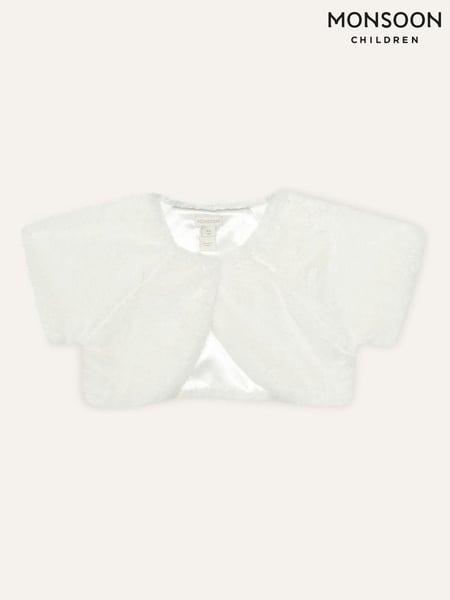 Monsoon Natural Supersoft Faux Fur Collar 100% Cotton Cardigan (AV5652) | € 15 - € 18