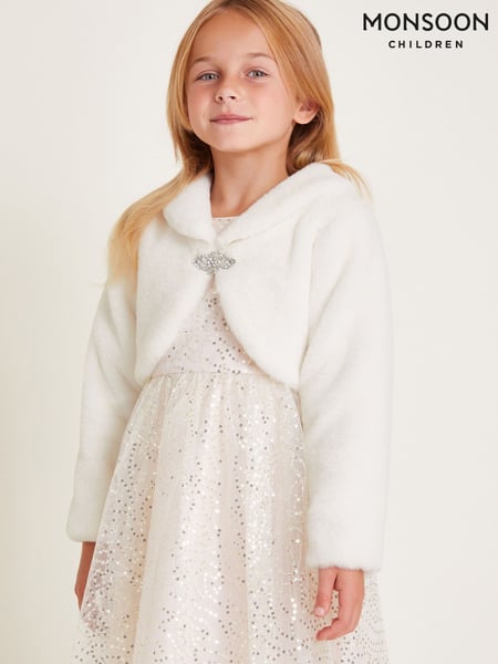 Monsoon Natural Long Sleeve Faux Fur Shrug (AV5657) | € 31 - € 34