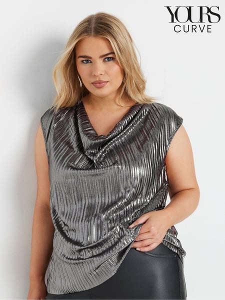 Yours Curve Silver Limited Cowl Neck Vest (AV6841) | € 51
