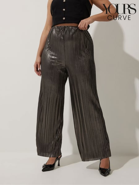 Yours Curve Gold Limited Pleated Trousers (AV6882) | € 64