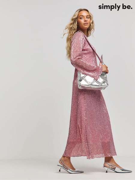 Simply Be Pink Stretch Sequin Midaxi Dress (AV7172) | € 70