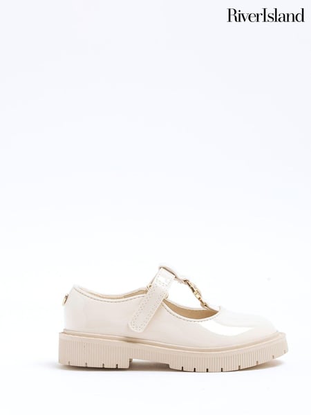 River Island Cream Girls Patent Mary Jane Shoes (AV7228) | € 34