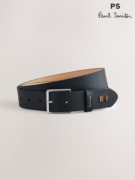 PS Paul Smith Leather Signature Stripe Stiching Detail Black Belt (AV7242) | € 54