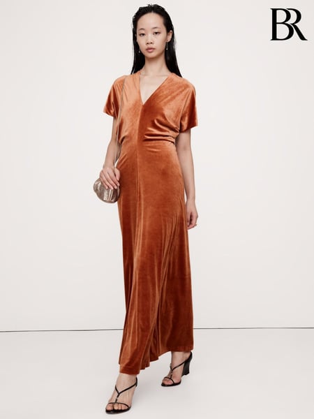 Banana Republic Orange Bias-Cut Velvet Maxi Dress (AV8652) | € 234