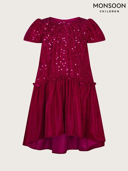 Monsoon Pink Vallie Velvet Sequin Swing Dress (AV8927) | € 75 - € 81