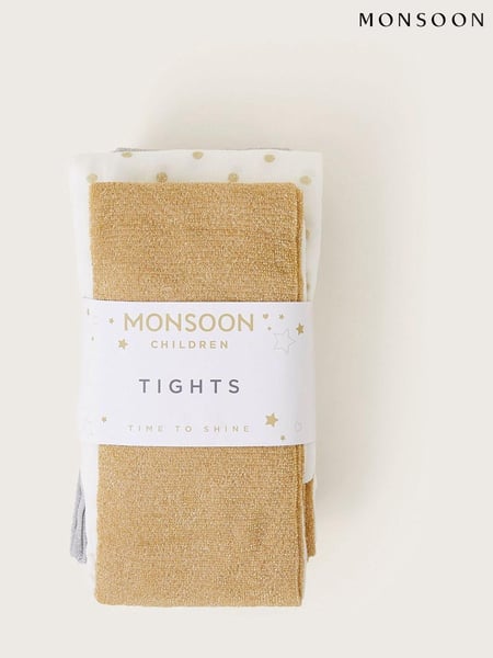 Monsoon Natural Glitter Spot Tights 3 Pack (AV8928) | € 42 - € 44