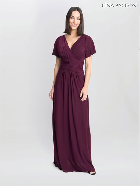 Gina Bacconi Purple Elena Jersey Maxi Dress (AW0260) | € 187