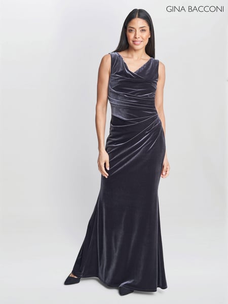 Gina Bacconi Selena Velvet Maxi Dress (AW0264) | € 374
