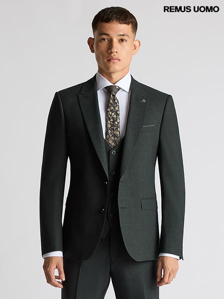 Remus Uomo Green Tapered Fit Wool Blend Stretch Mix And Match Suit Jacket (AW1029) | € 328