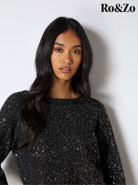 Ro&Zo Black Sparkle Twist Jumper (AW2753) | € 69