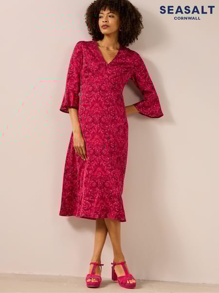 Seasalt Cornwall Red Starry Night Satin Midi Dress (AW2951) | € 72