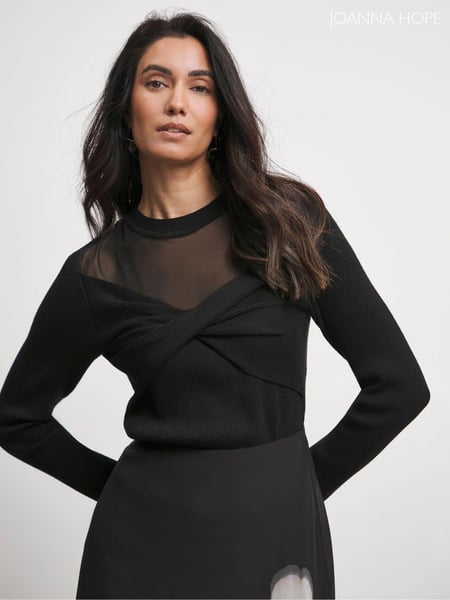 Joanna Hope Knit Black Jumper With Mesh Insert (AW3178) | € 86