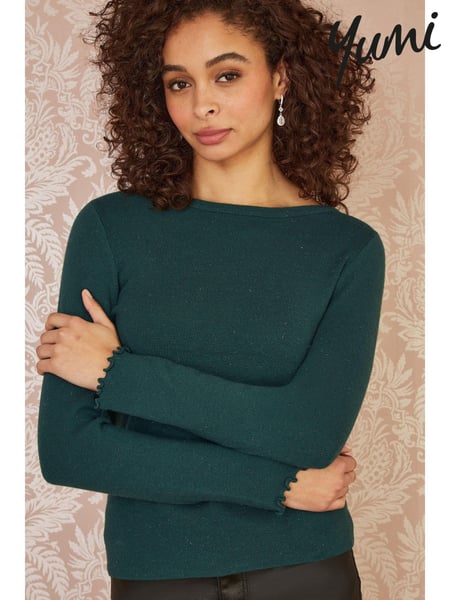 Yumi Green Sparkle Knit Jumper (AW3289) | € 70