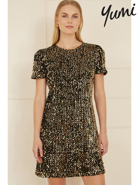 Yumi Gold Sequin Tunic Dress (AW3290) | € 94