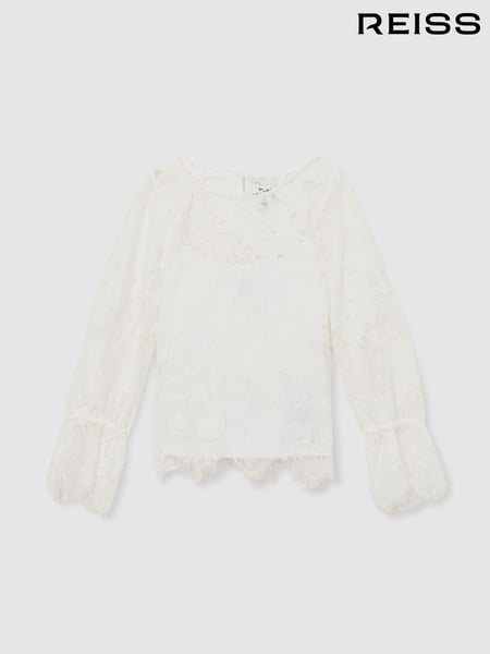 Reiss Ivory Emilia 13-14 yrs Lace Long-Sleeve Top (AW4144) | € 90