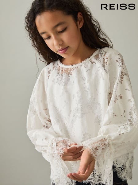 Reiss Ivory Emilia Lace Long-Sleeve Top (AW4147) | € 86