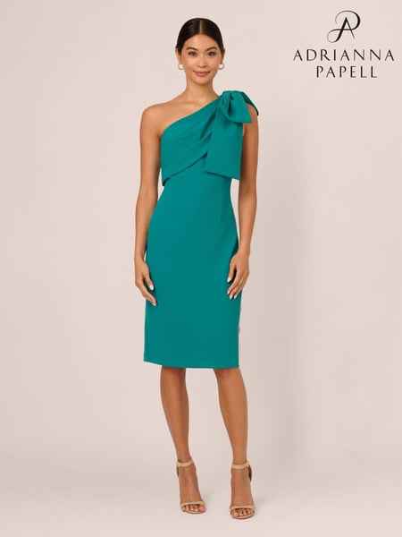 Adrianna Papell Blue Bow Stretch Crepe Dress (AW4627) | € 124