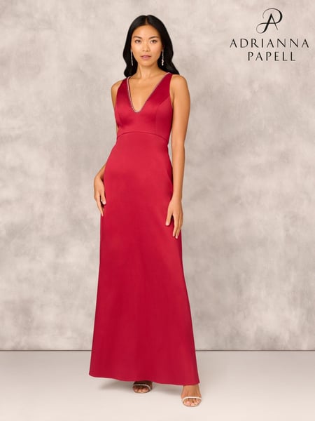 Adrianna Papell Red Aidan Mattox Stretch Mikado A-Line Gown (AW4636) | € 319