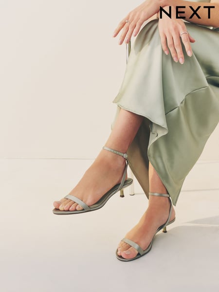 Sage Green Forever Comfort® Bridesmaid Round Toe Low Heel Simple Sandals (AW4759) | € 52