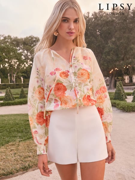 Lipsy White Button Through Floral Printed Blouse (AW5168) | € 66