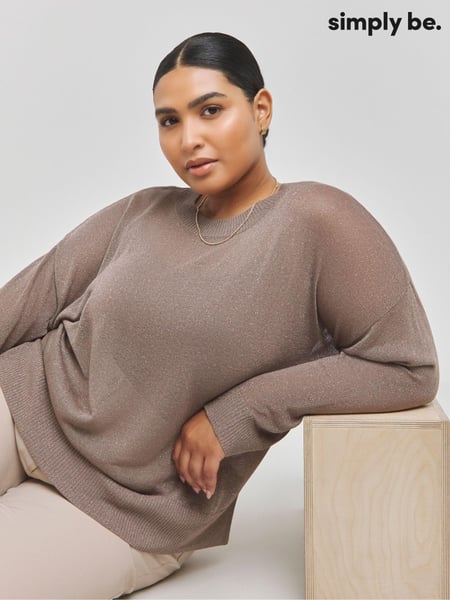 Simply Be Gold Sheer Glitter Knit Jumper (AW5612) | € 41