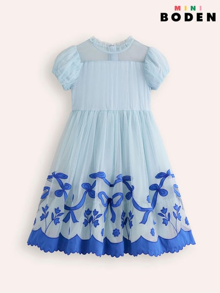 Boden Blue Appliqué Hem Tulle Dress (AW5956) | € 58 - € 62