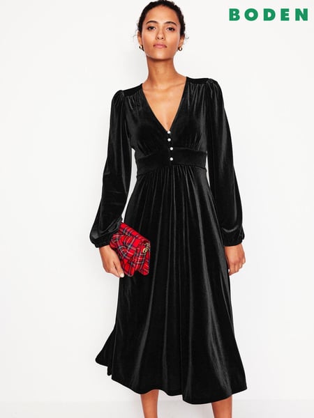 Boden Black Jocelyn Velvet Tea Dress (AW5987) | € 66