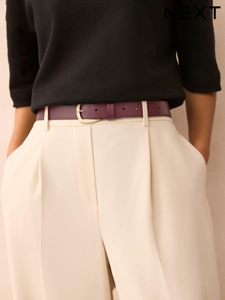 Burgundy Red Regular Premium Made In Italy Casual Leather Belt (AW6152) | € 19