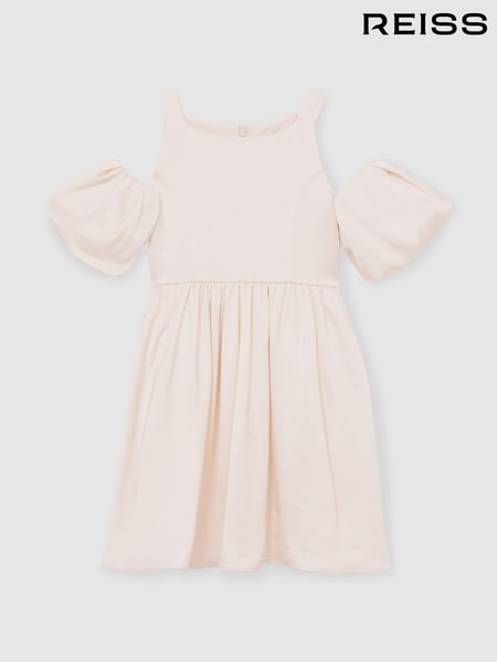 Reiss Ivory Christelle 13-14 yrs Sateen Puff-Sleeve Bridesmaid Dress (AW6605) | € 154