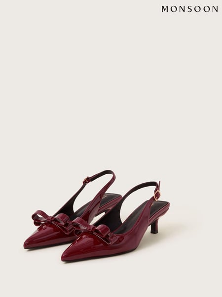 Monsoon Red Mira Patent Slingback Heels (AW6807) | € 46